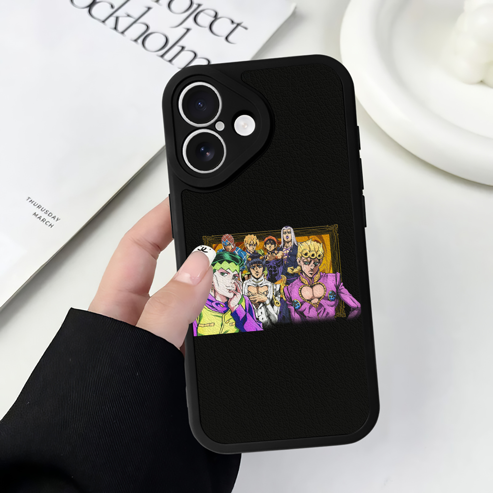 （画像用） ジョジョの奇妙な冒険 ジョルノ?ジョバァーナ JoJo's Bizarre Adventure Giorno Giovanna 【iPhone 16シリーズ対応】シリコンスマホケース（レザー調） 材質：シリコン